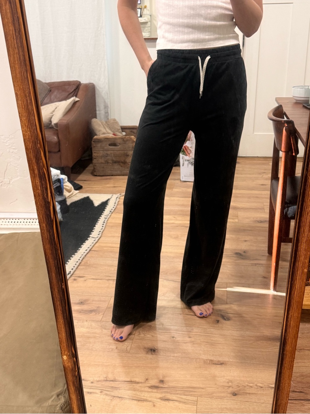 Halo Essential Wideleg Pant - Long in Black Heather